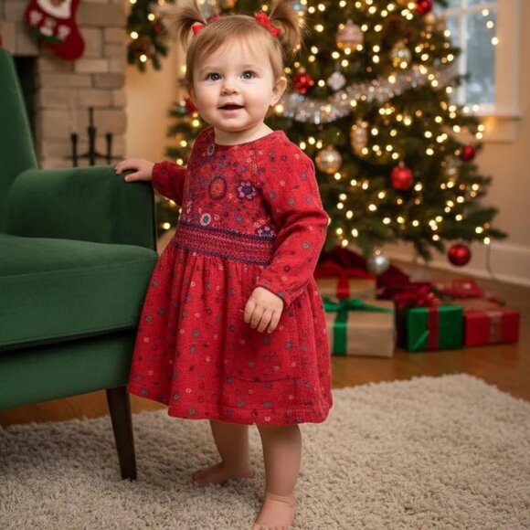 Zara Baby Girl Collection Floral Print Dress 12-18 Months (86 cm) - Picture 1 of 9